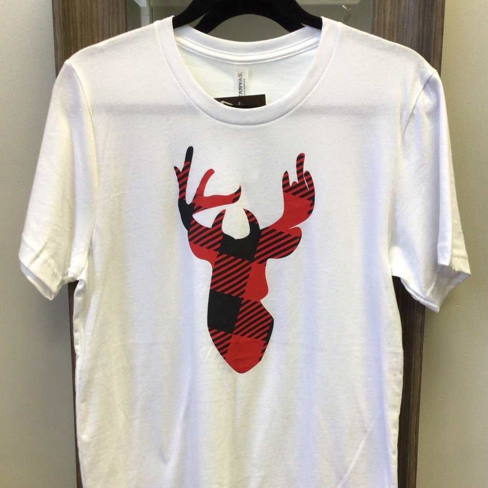 Buffalo Plaid Reindeer Tee